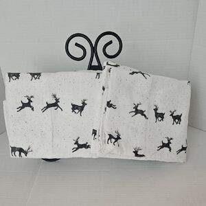 Pottery Barn Flannel Organic Cotton Rustic Reindeer King Pillowcases Set
